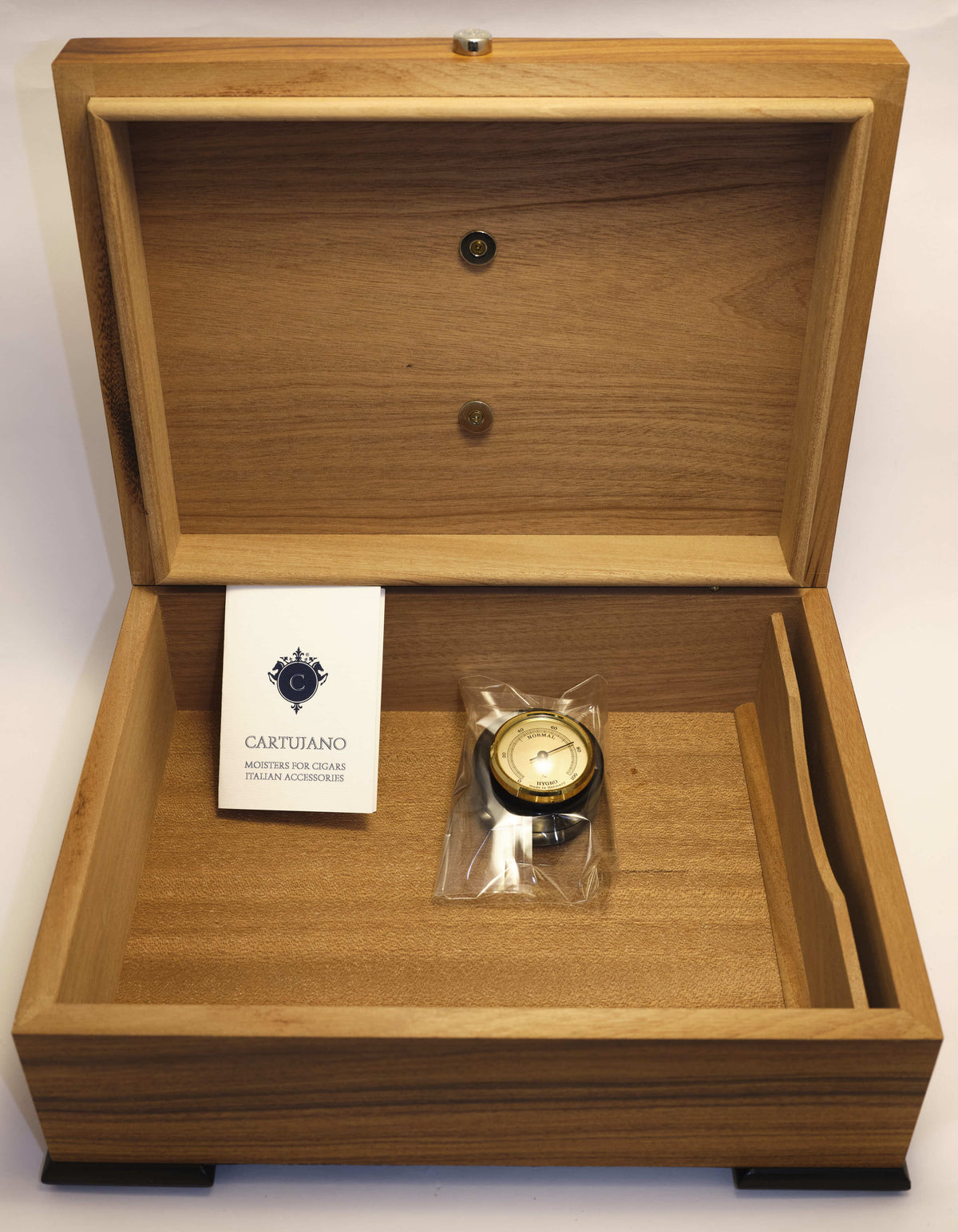 HUMIDOR CARTUJANO IN LEGNO DI ROVERE CON IGROMETRO