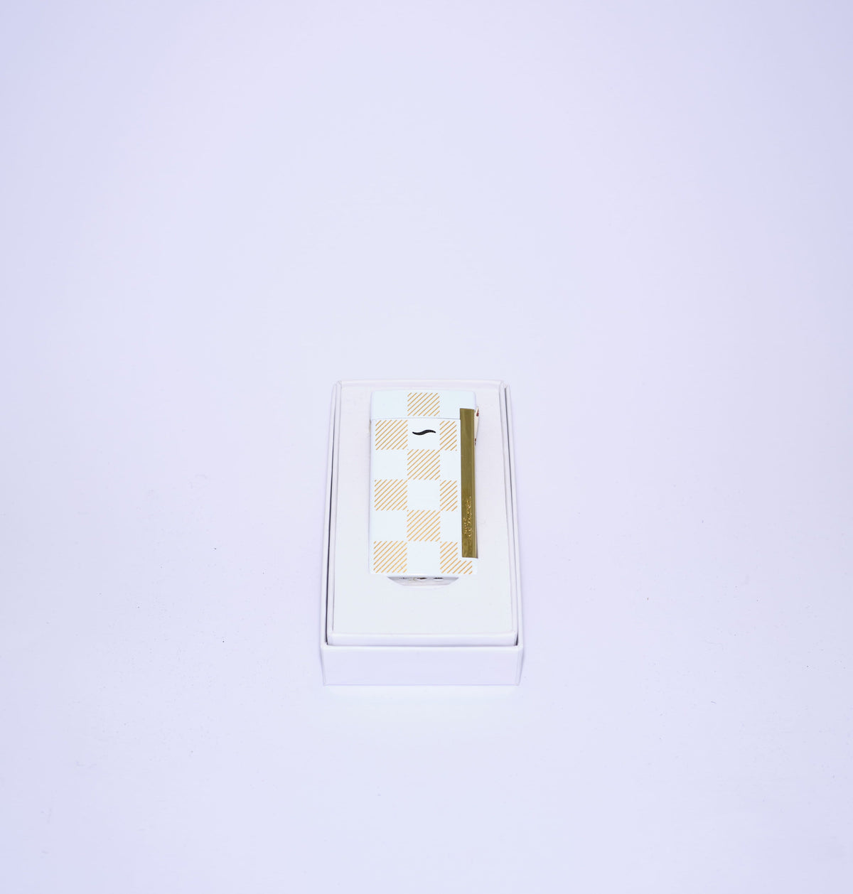 ACCENDINO S.T. DUPONT SLIM BIANCO INSERTI SCACCHI ORO