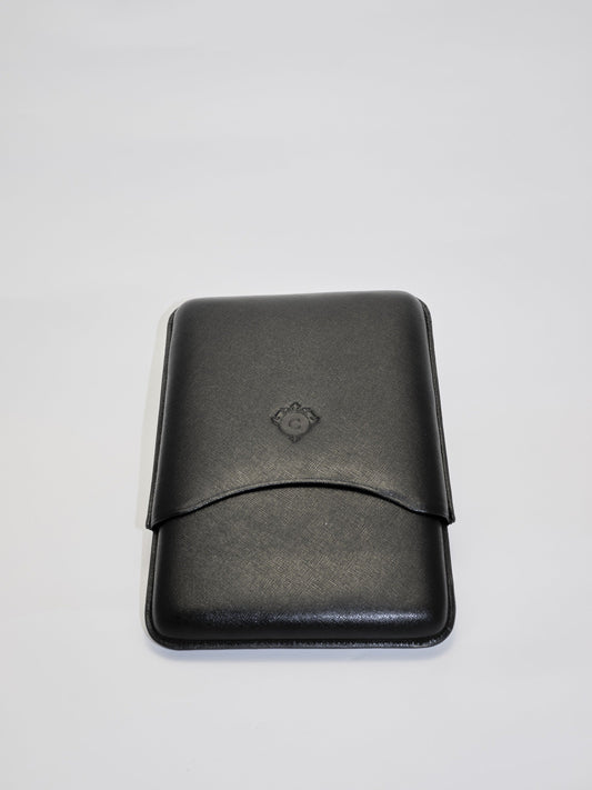 Porta sigari Cartujano in pelle nera, puo contenere 7-8 sigari