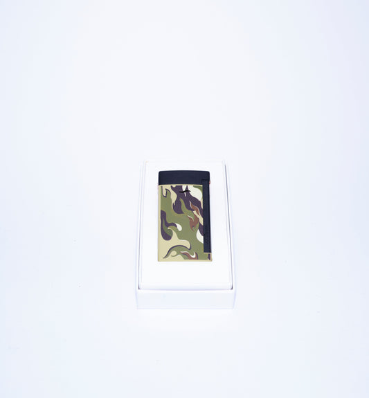 ACCENDINO S.T.DUPONT SLIM 7 LACCA OPACO MIMETICO CAMOUFLAGE VERDE