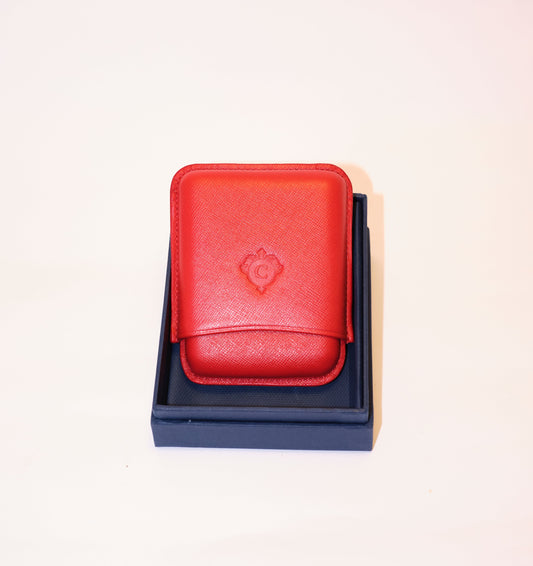 Porta sigari Cartujano in pelle rossa per sigari ammezzati
